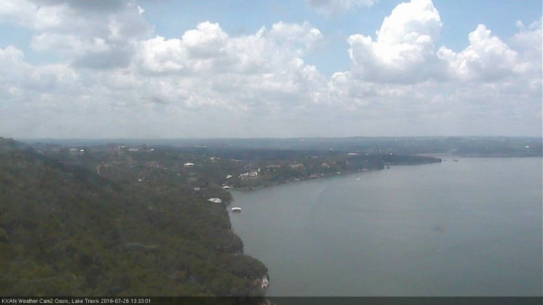 Lake Travis webcam, July 26, 2016 1:00 PM CT