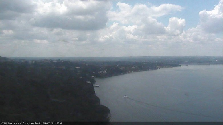 Lake Travis webcam, July 26, 2016 1:20 PM CT
