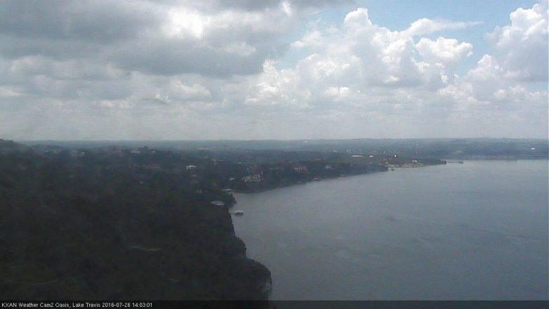 Lake Travis webcam, July 26, 2016 1:25 PM CT