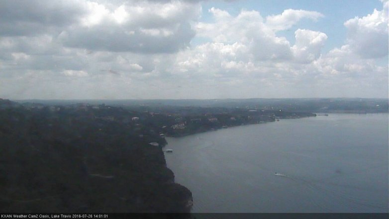 Lake Travis webcam, July 26, 2016 1:30 PM CT
