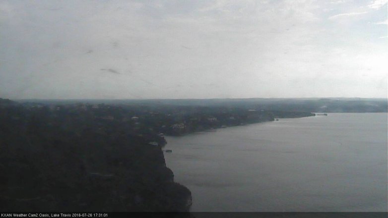 Lake Travis webcam, July 26, 2016 4:35 PM CT