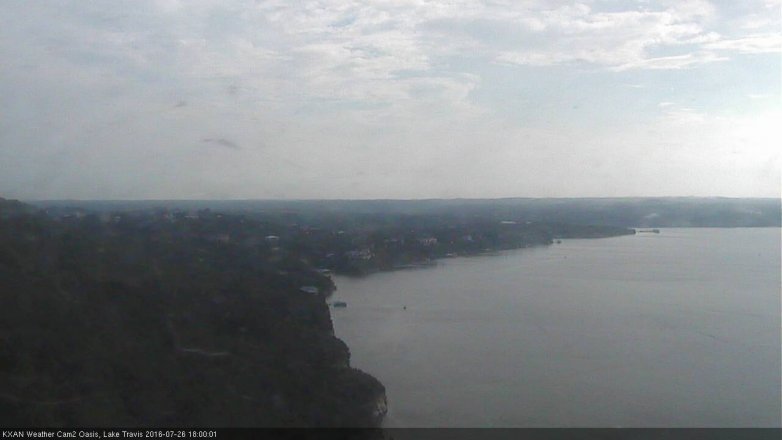 Lake Travis webcam, July 26, 2016 5:20 PM CT