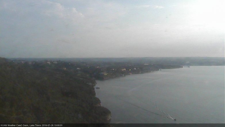 Lake Travis webcam, July 26, 2016 6:30 PM CT