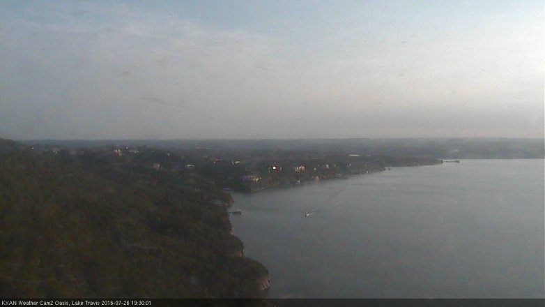 Lake Travis webcam, July 26, 2016 6:55 PM CT
