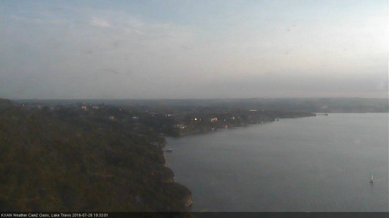 Lake Travis webcam, July 26, 2016 7:05 PM CT