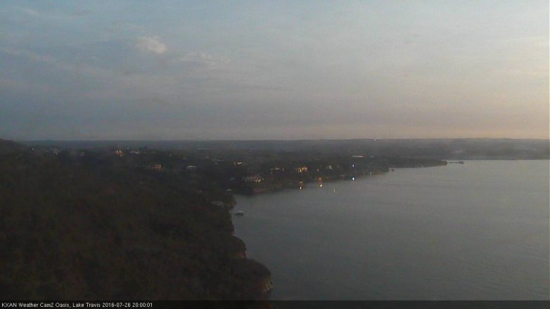 Lake Travis webcam, July 26, 2016 7:10 PM CT