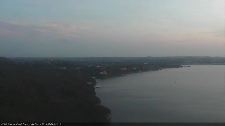 Lake Travis webcam, July 26, 2016 7:40 PM CT