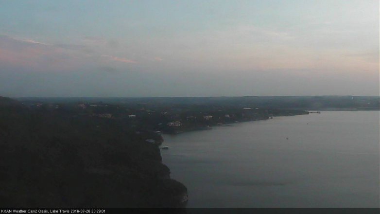 Lake Travis webcam, July 26, 2016 7:50 PM CT