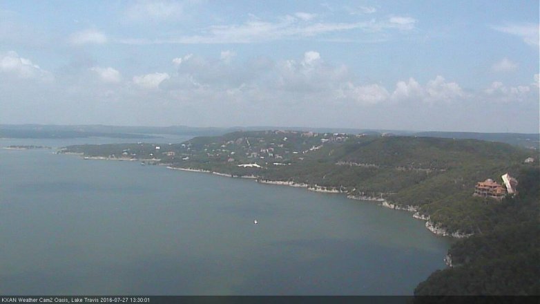 Lake Travis webcam, July 27, 2016 1:00 PM CT