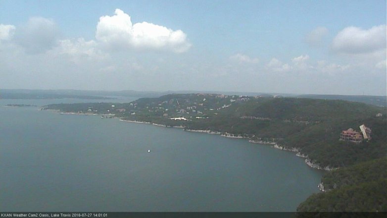 Lake Travis webcam, July 27, 2016 1:15 PM CT