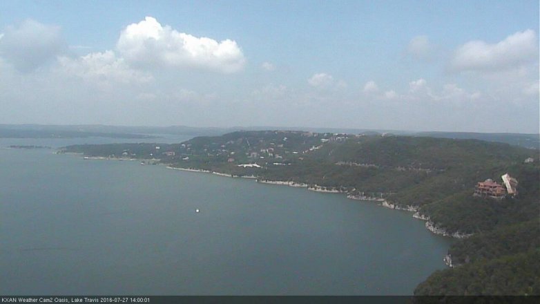 Lake Travis webcam, July 27, 2016 1:20 PM CT