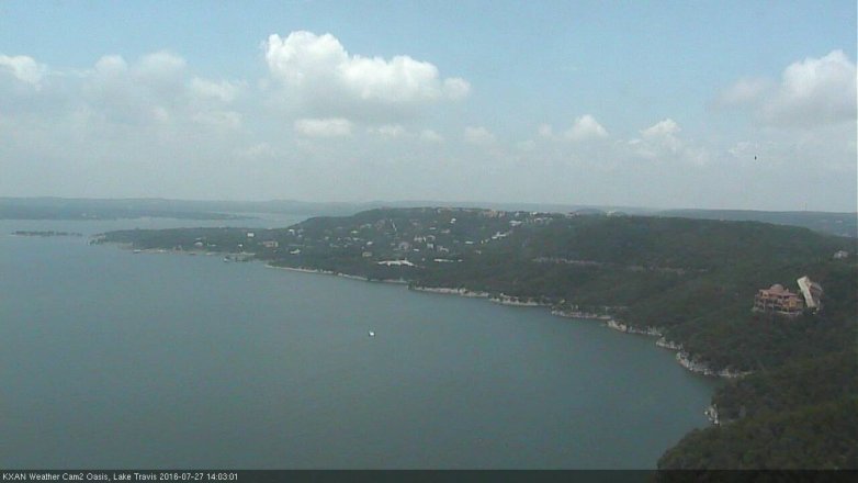 Lake Travis webcam, July 27, 2016 1:35 PM CT