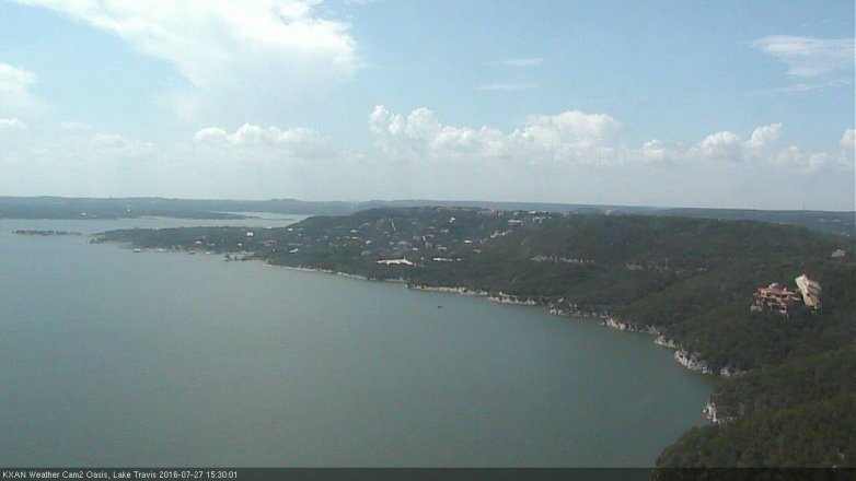 Lake Travis webcam, July 27, 2016 2:35 PM CT