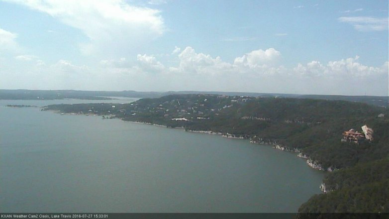 Lake Travis webcam, July 27, 2016 2:55 PM CT