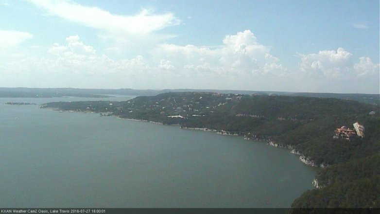 Lake Travis webcam, July 27, 2016 3:20 PM CT