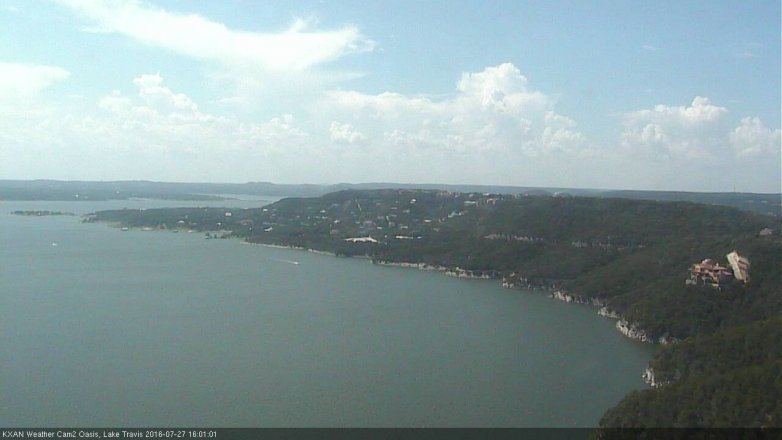 Lake Travis webcam, July 27, 2016 3:25 PM CT