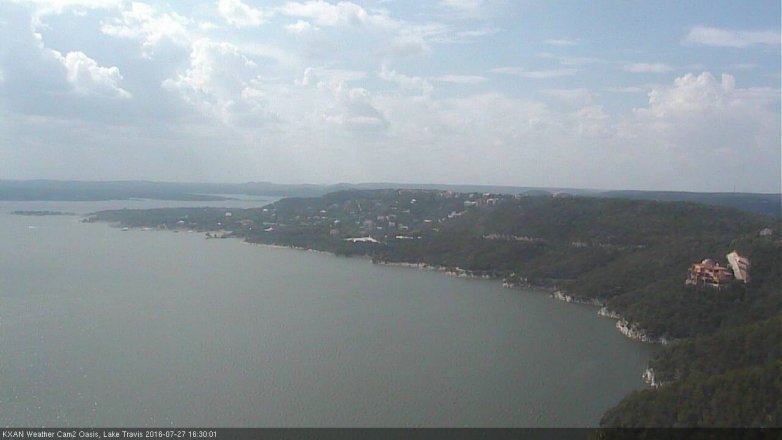 Lake Travis webcam, July 27, 2016 4:00 PM CT