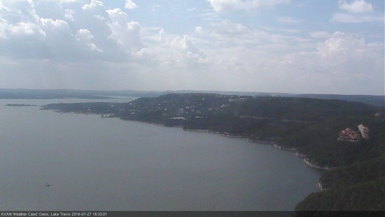 Lake Travis webcam, July 27, 2016 4:05 PM CT