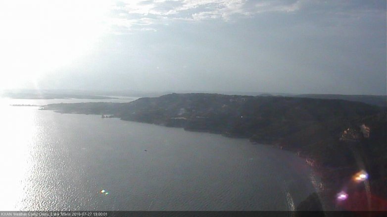 Lake Travis webcam, July 27, 2016 6:15 PM CT
