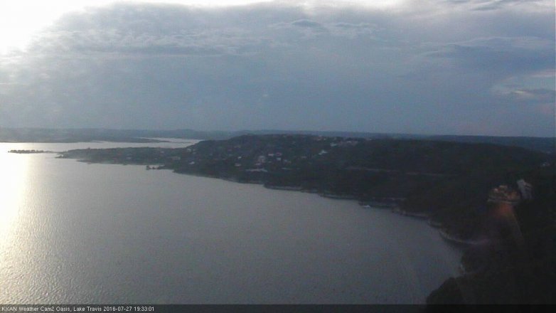 Lake Travis webcam, July 27, 2016 6:50 PM CT