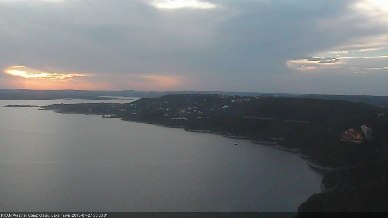Lake Travis webcam, July 27, 2016 7:10 PM CT