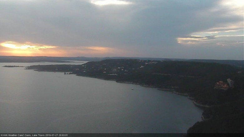Lake Travis webcam, July 27, 2016 7:30 PM CT