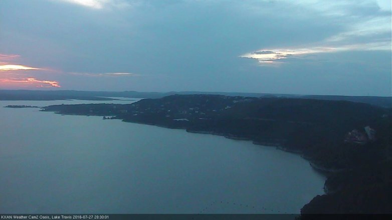 Lake Travis webcam, July 27, 2016 7:50 PM CT