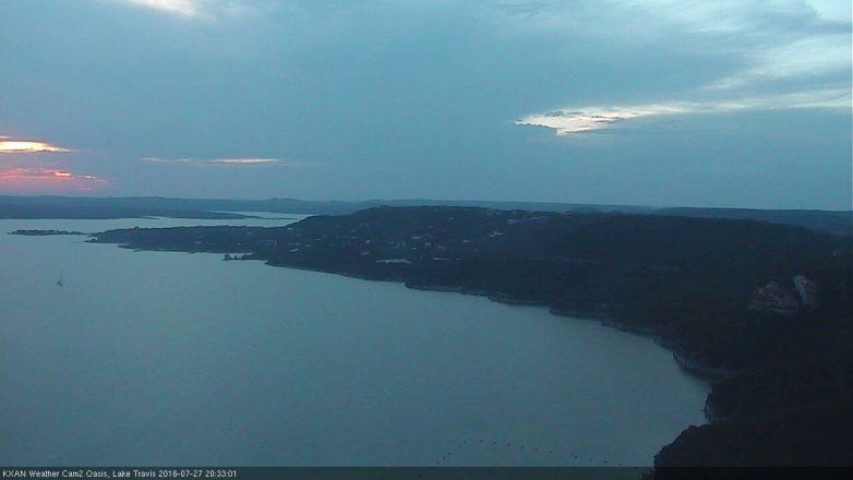 Lake Travis webcam, July 27, 2016 8:05 PM CT