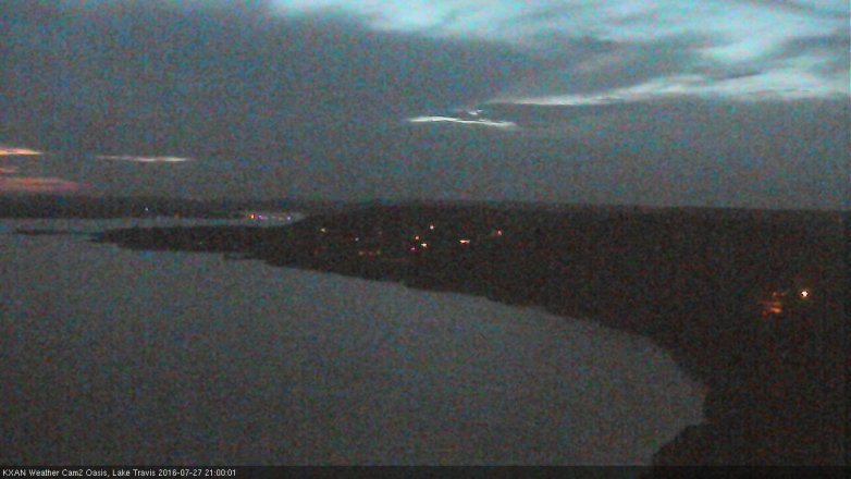 Lake Travis webcam, July 27, 2016 8:15 PM CT
