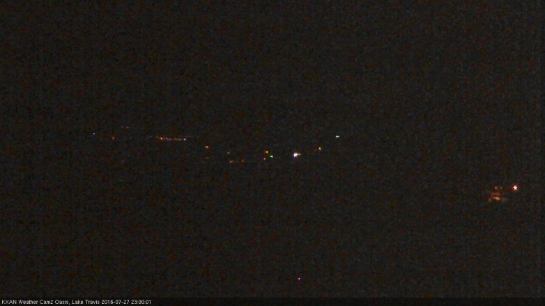 Lake Travis webcam, July 27, 2016 10:30 PM CT