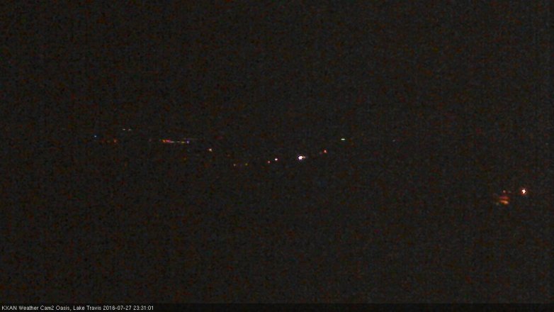 Lake Travis webcam, July 27, 2016 10:40 PM CT