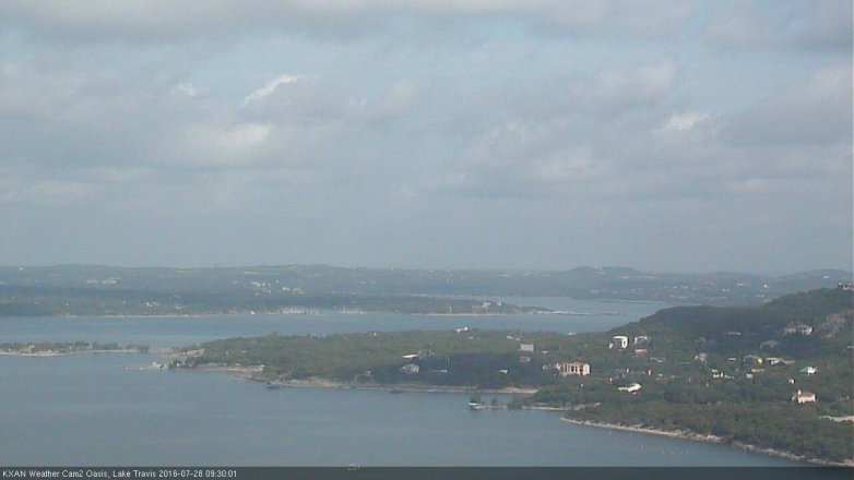 Lake Travis webcam, July 28, 2016 9:00 AM CT