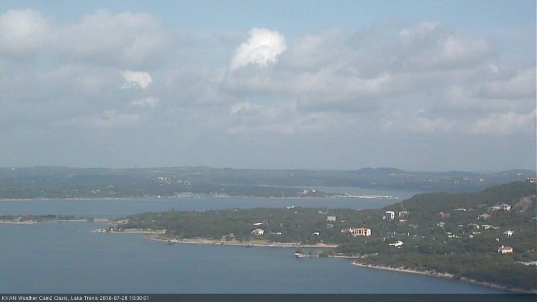 Lake Travis webcam, July 28, 2016 9:30 AM CT