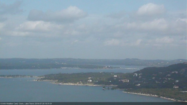 Lake Travis webcam, July 28, 2016 9:40 AM CT