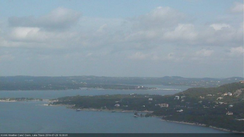 Lake Travis webcam, July 28, 2016 9:55 AM CT