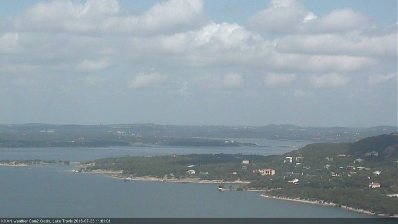 Lake Travis webcam, July 28, 2016 10:30 AM CT