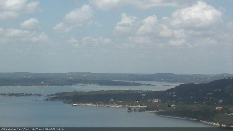 Lake Travis webcam, July 28, 2016 12:05 PM CT
