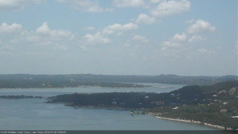 Lake Travis webcam, July 28, 2016 1:10 PM CT