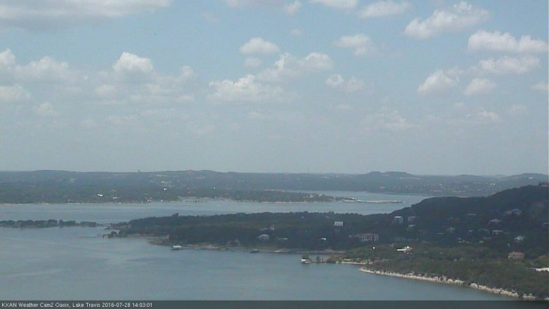 Lake Travis webcam, July 28, 2016 1:30 PM CT