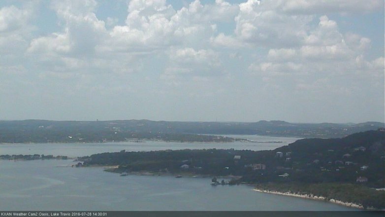 Lake Travis webcam, July 28, 2016 1:40 PM CT