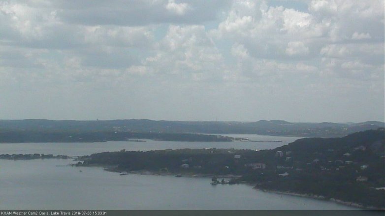 Lake Travis webcam, July 28, 2016 2:10 PM CT