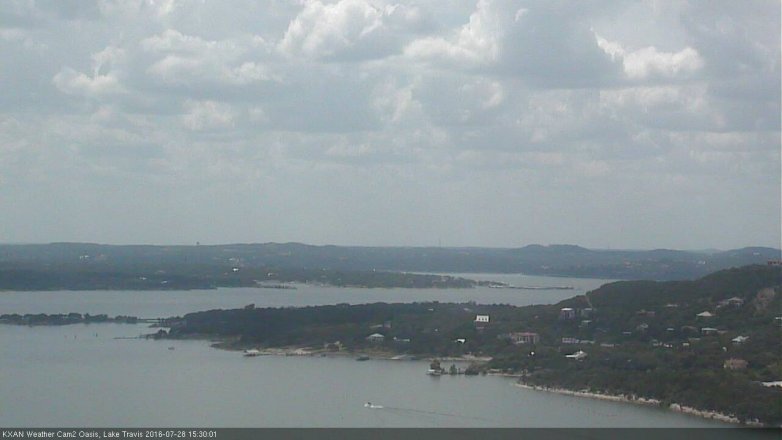 Lake Travis webcam, July 28, 2016 2:35 PM CT