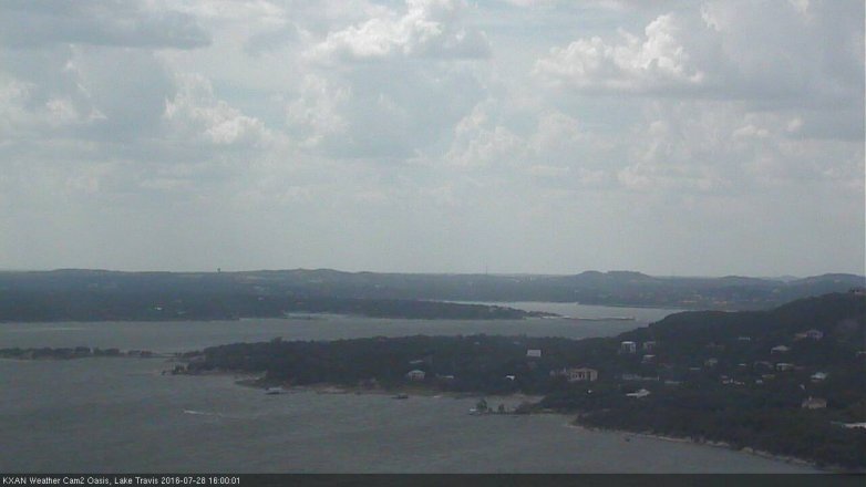Lake Travis webcam, July 28, 2016 3:15 PM CT