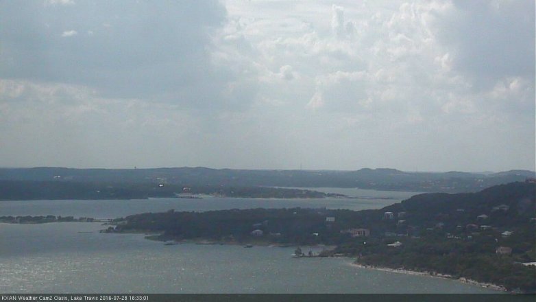 Lake Travis webcam, July 28, 2016 3:40 PM CT