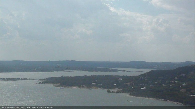 Lake Travis webcam, July 28, 2016 4:05 PM CT