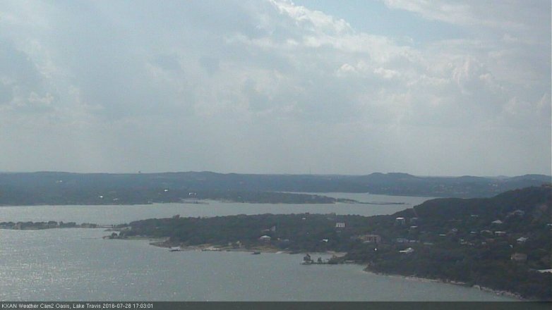 Lake Travis webcam, July 28, 2016 4:35 PM CT