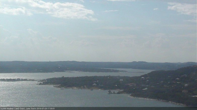 Lake Travis webcam, July 28, 2016 4:55 PM CT