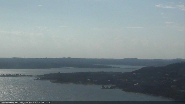 Lake Travis webcam, July 28, 2016 5:30 PM CT