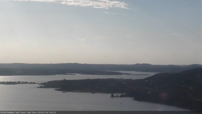 Lake Travis webcam, July 28, 2016 6:15 PM CT