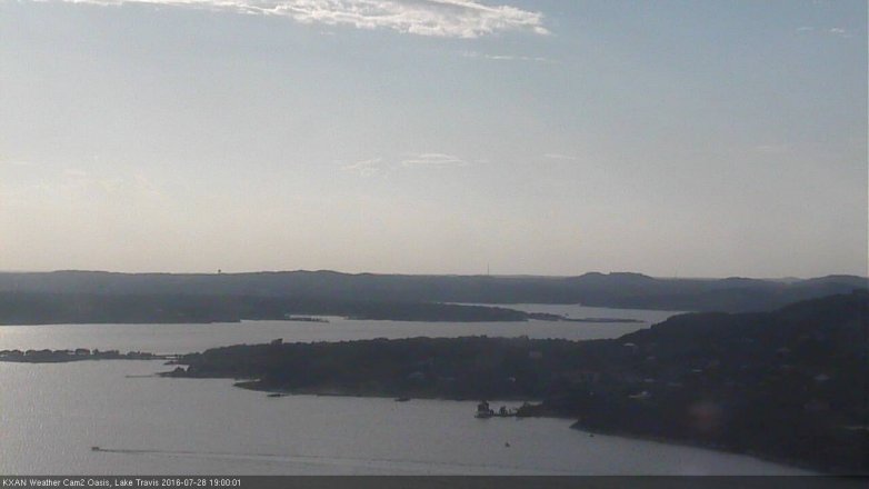 Lake Travis webcam, July 28, 2016 6:25 PM CT